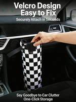 Sac Poubelle Réutilisable pour Voiture, Poubelle Pliable Étanche, Conteneur à Déchets Adhésif pour Boîte d'Accoudoir 1-3L, Bac à Déchets Lavable pour Voiture