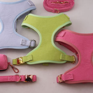 Rompi anjing <span class=keywords><strong>Pitbull</strong></span> dapat diatur untuk anak anjing Set harnes korduroi hewan peliharaan kalung rajut kabel mewah <span class=keywords><strong>Harness</strong></span> anjing Teddy - Product Image 2