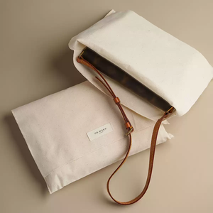 Pochette à cordon en lin et polyester biodégradable, emballage cadeau, logo personnalisé, couleur personnalisée, plusieurs tailles, pour les soins de la peau - Product Image 2