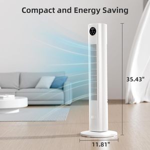 Ventilateur tour silencieux intelligent avec télécommande, puissant, sans pales, pour chambre et bureau, idéal pour l'été - Product Image 2