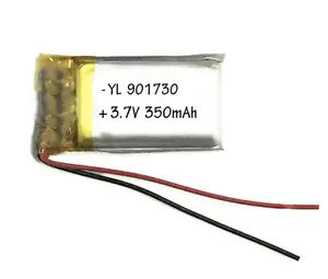 נטענת 901730 3.7V 350mAh ליתיום פולימר סוללה Custom 3.7v 350mAh Lipo סיים סוללות עבור אלחוטי עכבר מקלדות