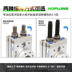 Nuevo Cilindro Rotatorio Neumático HRQ2/3/710/20/30/50/70/100A, Actuador de 180 y 90 Grados para Maquinaria, Medio de Trabajo: Aire - Product Image 6