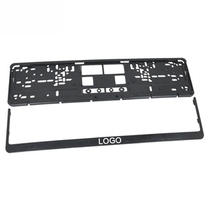 License Plate Frame,Euro Style <b>Plastic</b> Waterproof License Plate Frame with U-Shaped Clip - Customizable Logo <b>Strip</b> - Product Image 1