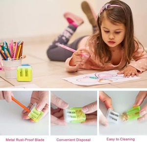 <span class=keywords><strong>Taille</strong></span>-<span class=keywords><strong>crayon</strong></span> manuel en plastique à double trou pour artistes, étudiants, école, <span class=keywords><strong>dessin</strong></span>, fournitures artistiques - Product Image 5