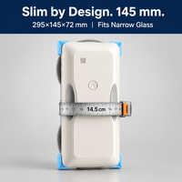 Kit de robot limpiador de ventanas delgado y pequeño compatible con OEM, con cuerda de seguridad y almohadillas de repuesto para