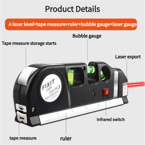 Nivel Láser Infrarrojo Multifuncional MYJ 4 en 1 con Palanca Giratoria de 360° y Regla Recta - Product Image 6