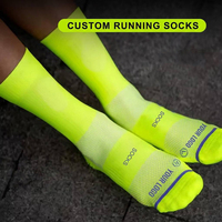 Chaussettes de course mi-mollet personnalisées, respirantes, avec maille anti-humidité, compression de la voûte plantaire et semelle amortie, pour l'entraînement sportif