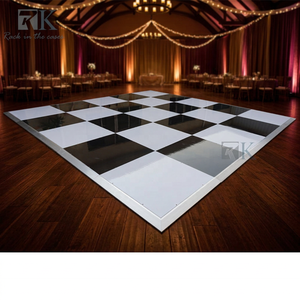 Panneau de plancher de danse en bois de 30 mm, noir et blanc, carré, décoratif, pour mariage - Product Image 2