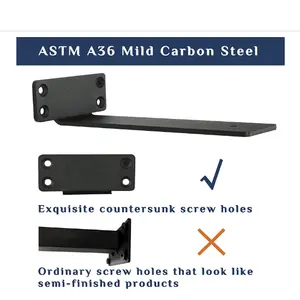 OEM Custom Heavy Duty Industrial Shelf Black Metal L Bracket For Shelves Support DIY