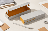 Boîte d'expédition pliable en carton ondulé kraft brun avec logo personnalisé en relief et bande de déchirement pour crème pour le visage