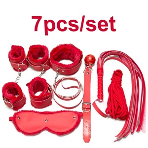 Jeu adulte Produits de Sexe 7 Pièces/ensemble Jeu de Rôle Fétiche Retenue BDSM Bondage Kit Boule Gag Menottes <span class=keywords><strong>Sex</strong></span> Toy pour Homme - Product Image 2