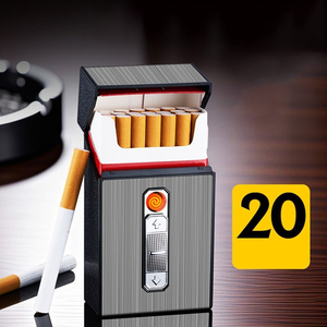 <span class=keywords><strong>Portasigarette</strong></span> in Metallo Impermeabile Portatile con <span class=keywords><strong>Accendino</strong></span>, Design Moderno Quadrato, Chiusura a Scatto, Personalizzazione all'Ingrosso, Produttore - Product Image 1