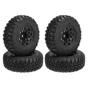 Professional Level 105mm 1.9 Beadlock Wheel Rim Tire Set For 1/10 RC Crawler Car Traxxas TRX4 RC4WD D90 Axial SCX10 II III Redca