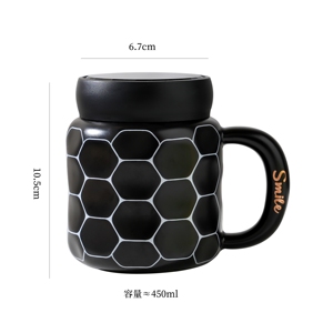 Tasses à café en céramique de haute qualité de 15 oz avec couvercle miroir, étanches et anti-fuite, tasses fantaisie pour le thé - Product Image 5