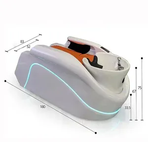 水循环自动按摩椅现代spa头洗发水床白色发廊电动按摩