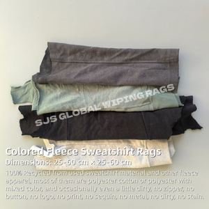 Chiffons en molleton colorés en coton à forte absorption d'huile et d'eau pour le nettoyage industriel, essuie-tout type sweat-shirt - Product Image 2
