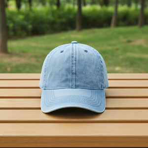 Gorra de béisbol de 6 paneles de mezclilla lavada suave al por mayor de fábrica, gorra de papá sin estructura con logo personalizado, gorra de mezclilla índigo ajustable, gorras - Product Image 1