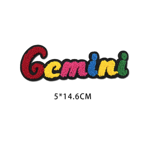 Toppe Zodiacali Colorate in Ciniglia all'Ingrosso, Patch Ricamate Personalizzate con Nome Astrologico da Applicare con Ferro da Stiro su <span class=keywords><strong>Abbigliamento</strong></span>, Felpe e Borse - Product Image 6