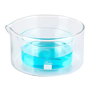 Plat de cristallisation en verre borosilicate à fond plat pour laboratoire, 125 mm, avec bec verseur - Product Image 1