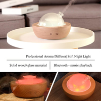 Humidificateur à ultrasons à lumière LED 7 couleurs, diffuseur d'arômes d'huiles essentielles en bois massif, USB grande capacité, pour la maison et le bureau