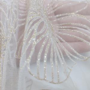 Brilhante Lurex Glitter <span class=keywords><strong>Tulle</strong></span> Mesh Lace Leve Tecido Lantejoula para Vestidos e Roupas Renda Bordada para Têxteis Domésticos - Product Image 5