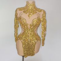 Robe de danse latine Novance Y4900, tendances 2025, nouvelles arrivées, tenue de performance sexy pour filles avec paillettes dorées pour la scène