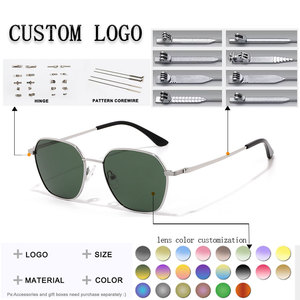 Rectangle Full Rim <b>Sunglasses</b> Unisex Adult UV400 Protection Fashion Style <b>Gradient</b> Lenses Metal Frame - Product Image 2