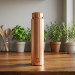Bouteille d'eau en cuivre pur, bouteille d'eau potable en cuivre, bouteille en cuivre 100% pur, bouteille en cuivre pour l'eau - Product Image 1