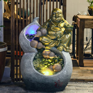 東南アジアの仏像インテリア流れる噴水リビングルームの装飾品風水滝の装飾 - Product Image 6