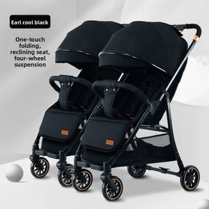 <span class=keywords><strong>Cochecito</strong></span> Doble para Bebés, Dos Plazas, Asientos Reclinables, Ligero, Metálico, Plegable, con un Solo Botón - Product Image 3