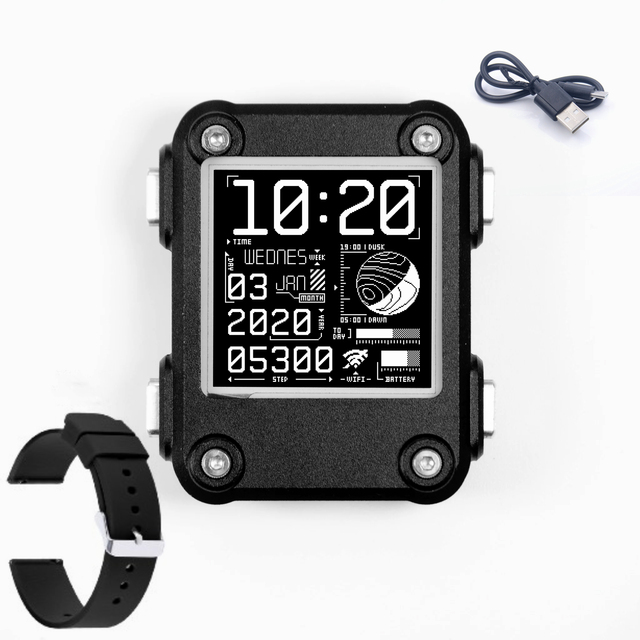 Smart Watch - Advanced E-Paper Display. Programmable ESP32 Smart Watch with WIFI & Bluetooth. Open Source Watchy V2.0 PLUS