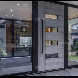 Pintu aluminium cor depan kunci pintar desain eksterior pintu logam cor gerbang aluminium