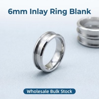 6mm Edelstahl-Ringrohlinge mit einem Kanal für 3mm-Einlagen, anlaufbeständige moderne Schmuckbasis für Marken und Beschaffungsagenten