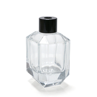 Flacon diffuseur de parfum en verre transparent de forme unique de 100 ml, fond épais, avec bouchon et capuchon