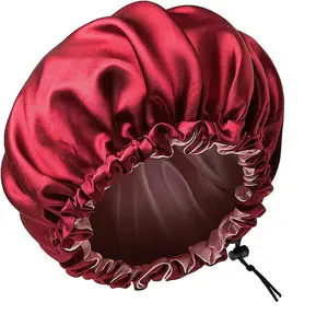 Syh05 Soie Bonnet Cheveux Wrap pour Dormir Réglable Soie Chouchous Bonnet de Sommeil pour Femmes Hommes Satin Soie Bonnet de Sommeil Cap