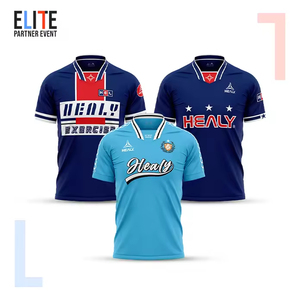 เสื้อฟุตบอล HEALY แบรนด์สั่งทำพิเศษ สไตล์วินเทจ คลาสสิค เรโทร สำหรับฤดูร้อน เสื้อผ้ากีฬา ยูนิเซ็กซ์ คอวี ย้อมสีแบบ Garment Dyed ผลิตจากโพลีเอสเตอร์ 100% คุณภาพสูง - Product Image 2