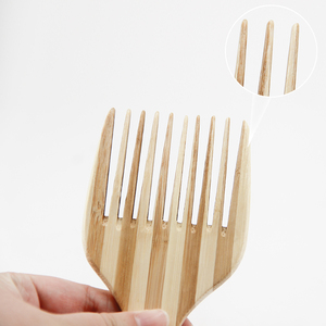 Peigne en bambou pour coiffure, à dents larges, personnalisé, pour cheveux noirs, brosse chauffante pour lisser les cheveux, brosse à cheveux <span class=keywords><strong>afro</strong></span> - Product Image 1