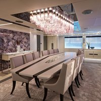 Lustre optique réglable haute fiabilité pour salle de banquet, hôtel, restaurant haut de gamme, lustres en verre personnalisés, LED, acier inoxydable