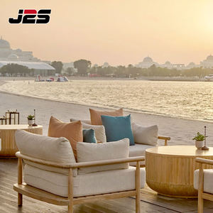 Juego de Muebles de Jardín Modernos de Teca J2S con Cojines Impermeables, Acabado Resistente a los Rayos UV, Duradero para Terrazas de Resorts - Product Image 2