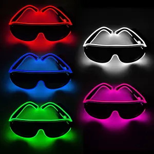 Светящиеся стеклянные праздничные костюмы, неоновые светодиодные очки унисекс, светящиеся в стиле фанк пластиковые очки для вечеринок с подсветкой
