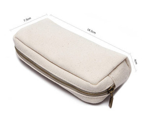 Blank <strong>Small</strong> Canvas Zipper Pencil Case for School <strong>Small</strong> Cotton <strong>Makeup</strong> Cosmetic Pouch <strong>Bag</strong> Wholesale - Product Image 1