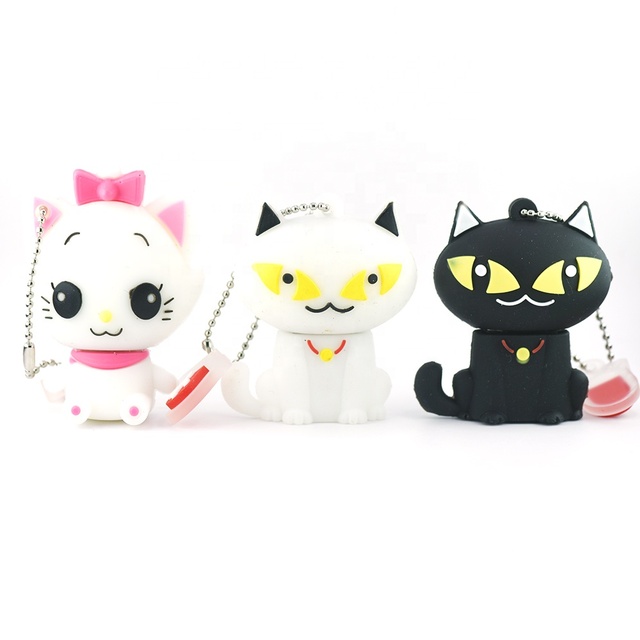 Animal Black Cat Usb Flash Drive 128GB Cartoon Cute Kitten 4GB 8GB U Disk 16GB32GB 64GB Memory Stick Creative Gift Pen Drive