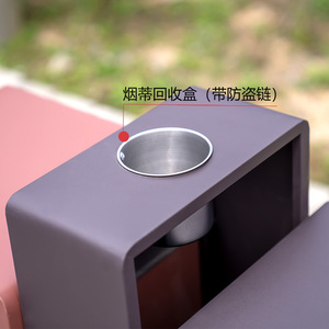 Outdoor trash can, stainless steel, <b>with</b> ashtray; galvanized waste <b>bin</b>, double recyclable, <b>with</b> <b>lid</b>. - Product Image 5