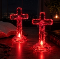 Nouveau produit 2026 - Lampe LED Lumineuse - Lampe Transparente Colorée - Lumière Créative en Forme de Croix pour Chevet