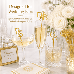 Palillos mezcladores reutilizables con monograma dorado para bodas, agitadores <span class=keywords><strong>de</strong></span> cóctel <span class=keywords><strong>de</strong></span> plástico personalizados para bebidas <span class=keywords><strong>de</strong></span> lujo en bares <span class=keywords><strong>de</strong></span> bodas - Product Image 5