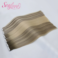 Extensions de cheveux humains à bandes adhésives, couleurs mélangées, cuticules alignées, OEM ODM, lisses et soyeuses, vente en gros