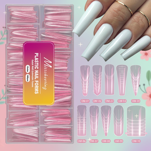 ZHIJIA 150 Uds./Caja Extensiones <span class=keywords><strong>de</strong></span> <span class=keywords><strong>Uñas</strong></span> <span class=keywords><strong>de</strong></span> Cristal <span class=keywords><strong>Rosa</strong></span> Transparente, Herramienta para Alargar y Anclar <span class=keywords><strong>Uñas</strong></span> Postizas, Estilo Francés, Cobertura Completa - Product Image 5
