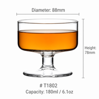 Vente directe fabricant : Verre à pied haut pour thé aux fruits, café, boissons froides, eau, et bol à dessert pour crème glacée