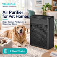 Purificateur d'air sur pied pour animaux domestiques, élimination des odeurs, pour chambre, bureau, salon, avec CADR 280, OEM ODM, entrepôt américain et certifications CE FCC