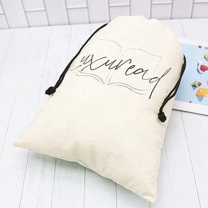Custom <b>Drawstring</b> Cotton Muslin Bags Unbleached Fabric Wrap Gift Clothing Shoes Organic Natural Cotton <b>Pouch</b> - Product Image 3